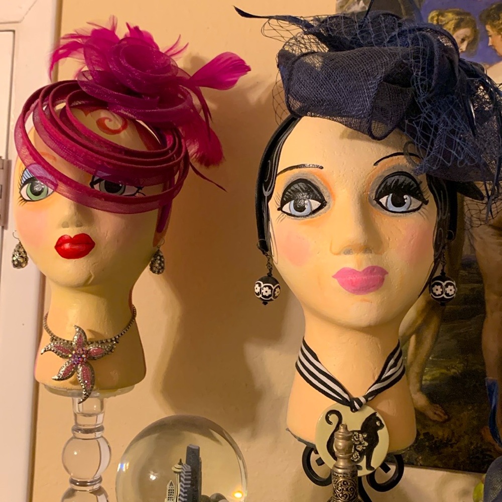 Mannequin head -hand painted RED